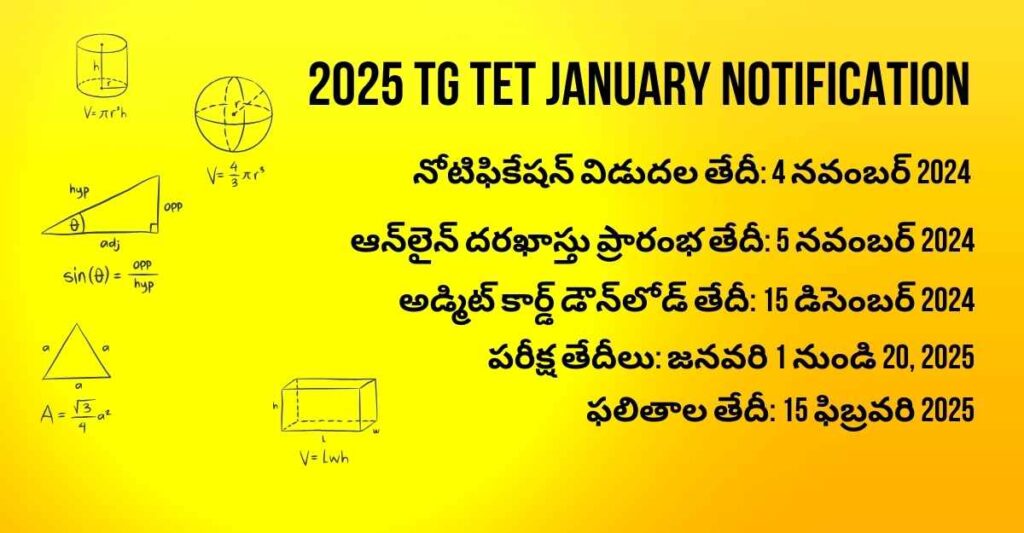 2025 TG TET January Notification