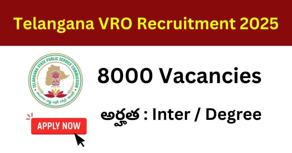 8000 Vacancies in TS VRO Recruitment 2025